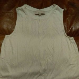 Sleeveless white blouse